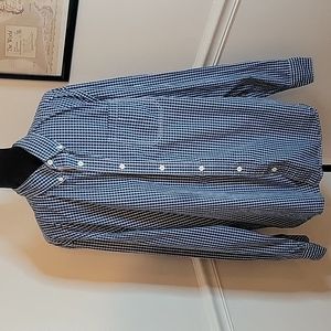 American Eagle Mens button down shirt Blue and white Size‎ XXL